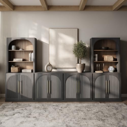 BELLEZE Jagger 130" Wall Unit 5-Piece Modular TV Stand - Image 4