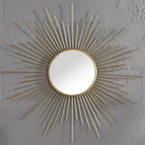 24'' Large Gold Sunburst Mirror, Metal Starburst Mirrors, Mid-Century Modern - Image 2
