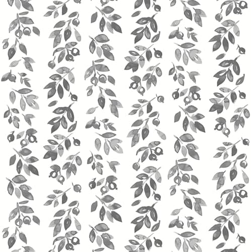 Heroad Grey Wallpaper Vintage Peel and Stick Wallpaper Leaf Contact Paper by HeroadBrand