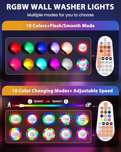 MEIKEE 25W RGB Wall Wash Lights RGBW Color Changing Washer Strip Lights - Image 3