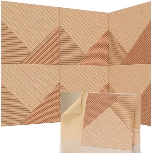 6 Pack Peel and Stick Acoustic Wall Panels by Temgcuam