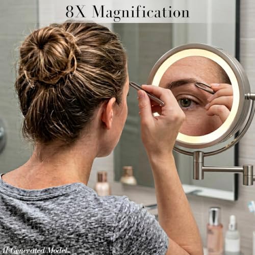 JERDON Hardwired Wall-Mount Makeup Mirror - Image 5