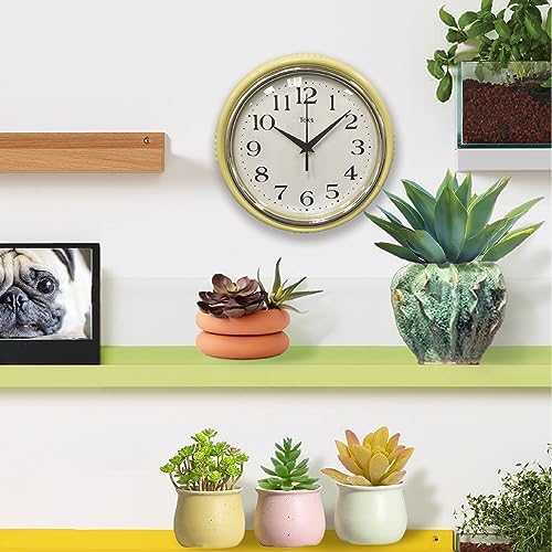 Lily's Home Retro Wall Clock, 9.5 Inch Vintage Design, Silent Non-Ticking - Image 4