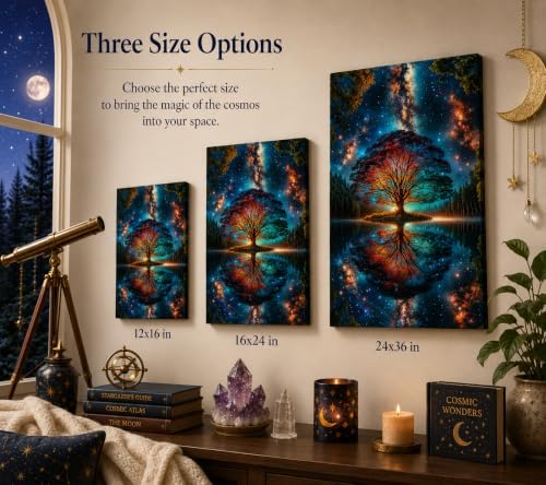 Tree of Life Canvas Wall Art Starry sky reflection Pictures Wall Decor Modern - Image 6