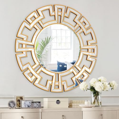 Chende Gold Mirror with Wooden Frame, Large Wall Mirror by ChendeMirror