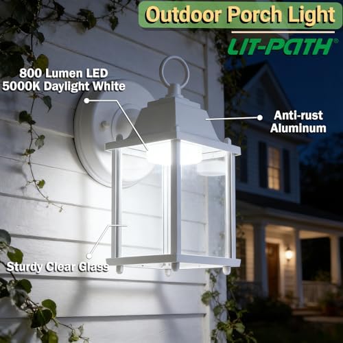 LIT-PaTH Outdoor Wall Light Fixture, LED 5000K, 2 Pack - Image 2