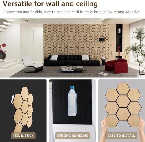 Hexagon Acoustic Wall Panels, Self-Adhesive Sound Absorbing Wall Panel by ARMURO - Image 5