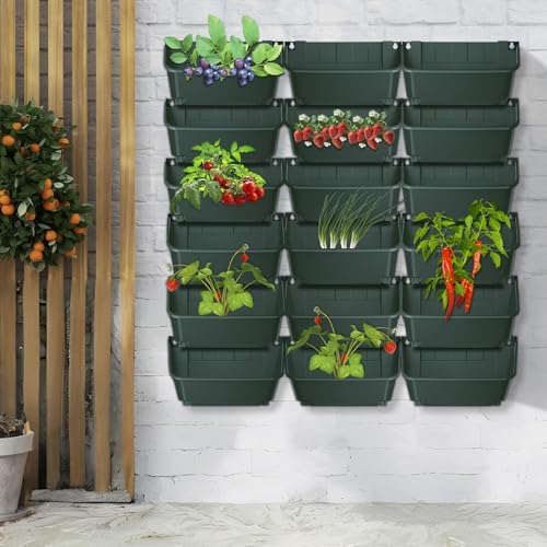 Vertical Wall Planter with 18 Pots, Hanging Garden Plant Flowerpot Holder - Image 5