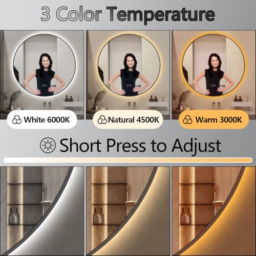 Niccy 32" Round LED Bathroom Backlit Mirror - Image 4