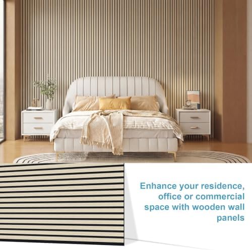 Wood Slat Acoustic Wall Panels, 4 Pack, 47.2 x 23.6 in - Image 4