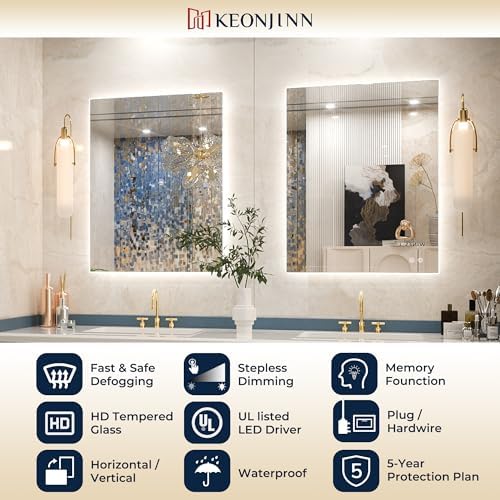 Keonjinn 55" x 30" LED Bathroom Mirror - Image 4