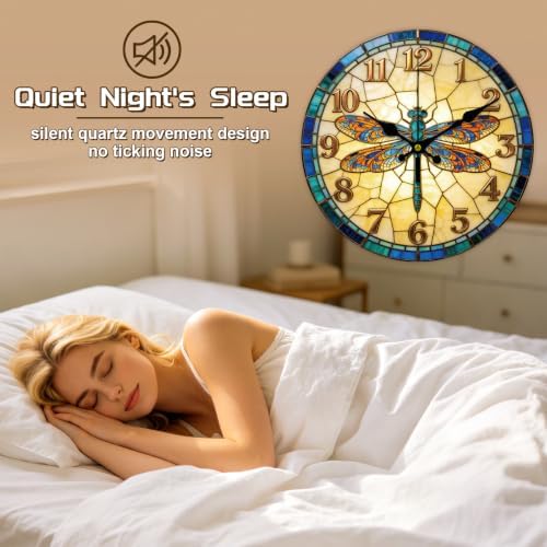 Dragonfly Wall Clock Silent Non-Ticking 12" - Image 4