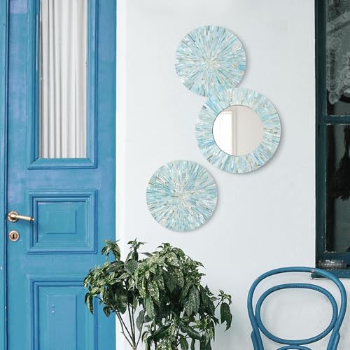 3PCS Natural Mother of Pearl Beach Mirror Wall Art Room Decor - Image 6