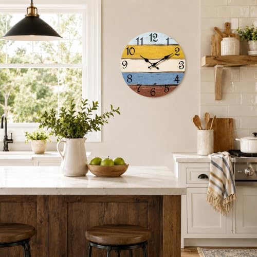 CHYLIN Wall Clock Silent Non-Ticking Battery Operated Colorful Retro - Image 5