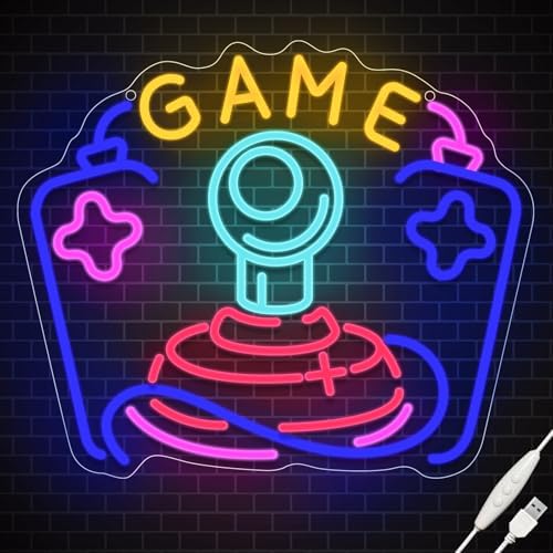 wootfairy LED Lights Wall Decor 15.36 * 13.78in Gamer Joystick Neon Sign - Image 2