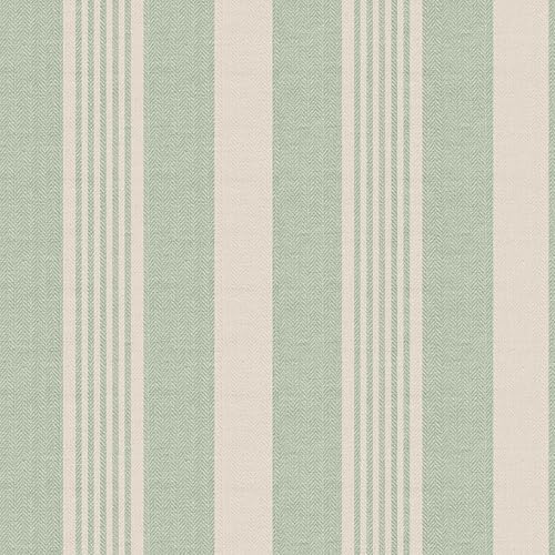 RollsRolla Modern Sage Green and White Stripe Peel and Stick Wallpaper - Image 2