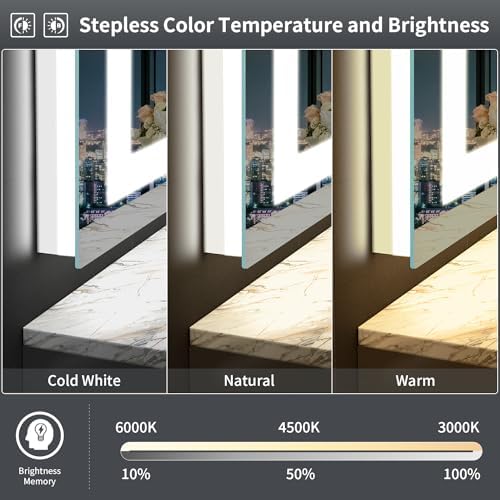 LED Mirror for Bathroom, 48x36 Inch Backlit + Front Lighted Bathroom Vanity - Image 4