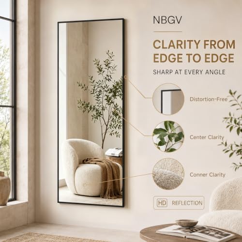 57"x21" Full Length Mirror, Floor Mirror Full Length Black - Image 6