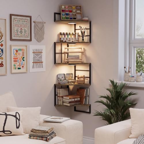 Corner Floating Shelves with Lights - Image 5