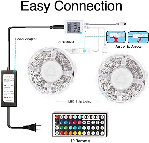 DAYBETTER LED Lights 65.6ft, 5050 RGB Led Strip Lights Flexible Color Changing - Image 2