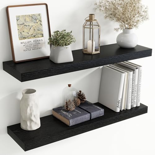 36 Inch Floating shelves for Wall, 8 Inch Deep, Invisible Brackets by Axeman