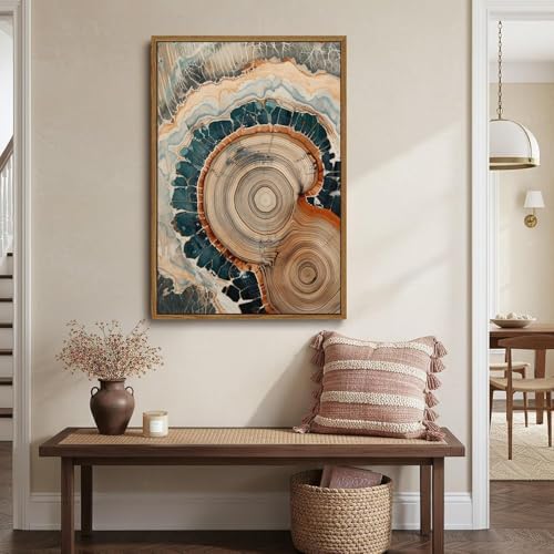 Tree Ring Wall Art Framed, Modern Nature Decor - Image 5
