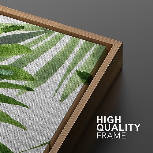 MUDECOR Framed Canvas Print Wall Art Green Tropical Palm Leaf Prints, - Image 5