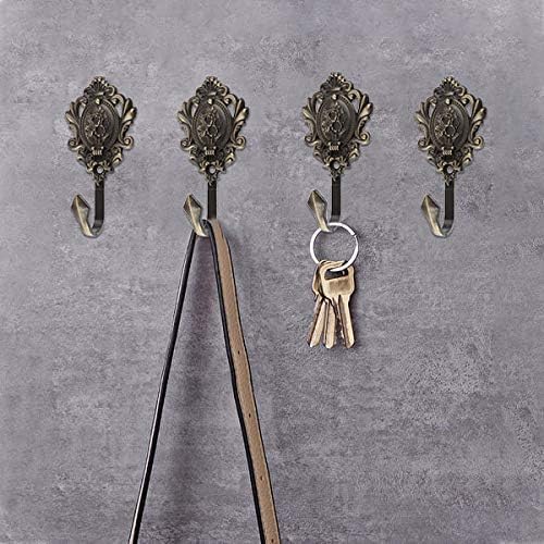 Curtain Holdbacks Small Lightweight Hooks, Vintage Bronze Rose Pattern - Image 5