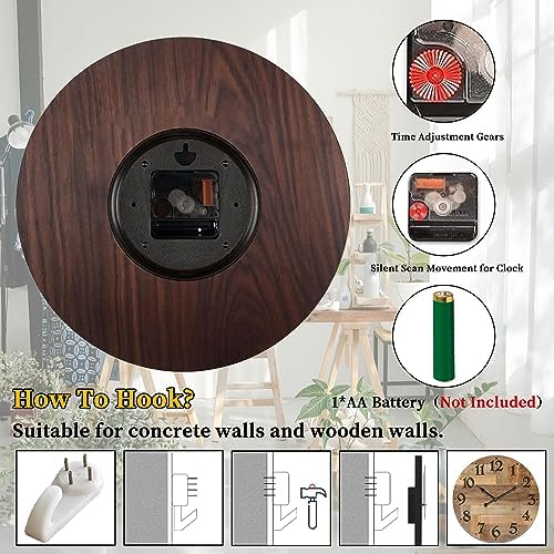 24 Inch Silent Large Wall Clock Battery Operated - Image 4
