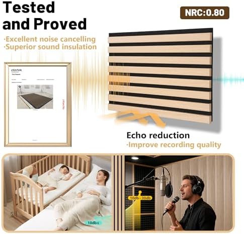 Wood Slat Acoustic Panels, 94.5 x 12.6 Inch - Image 5