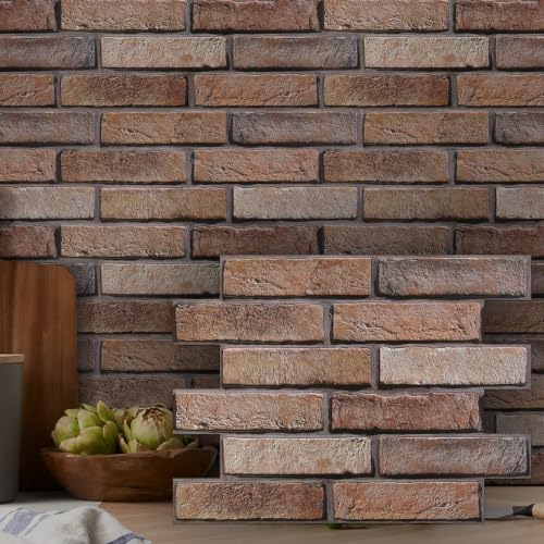 3D Peel and Stick Faux Brick Wall Panels 15.7" x 11.8" 10-Pack by SMOOSTIKCDECOR