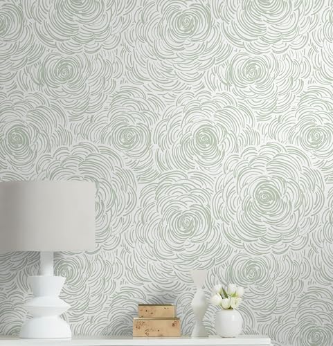 Toduso Modern Peel and Stick Wallpaper Green Contact Paper Sage Green by Toduso
