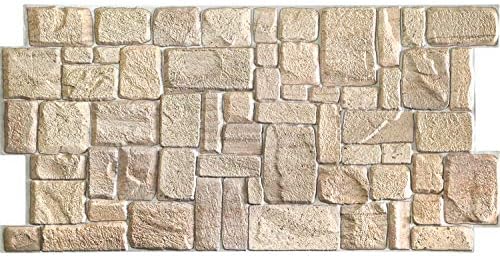 Dundee Deco Beige Faux Limestone PVC 3D Wall Panel, 3.3 ft X 1.7 ft, Interior - Image 4
