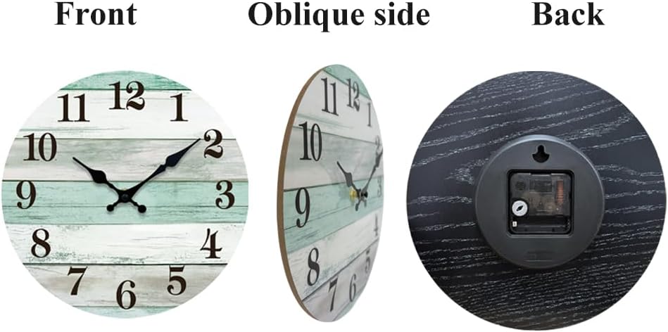 Wall Clock Silent Non-Ticking Wooden Clocks Battery Operated 12 Inch Small - Image 4