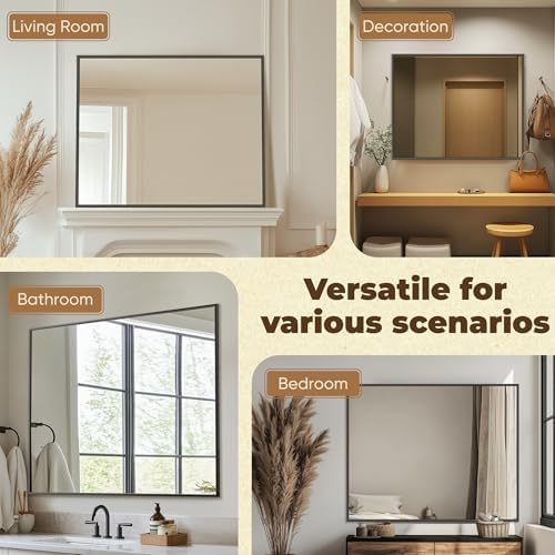 Antok 22x30 Black Metal Framed Bathroom Mirror, Wall Mirror - Image 5