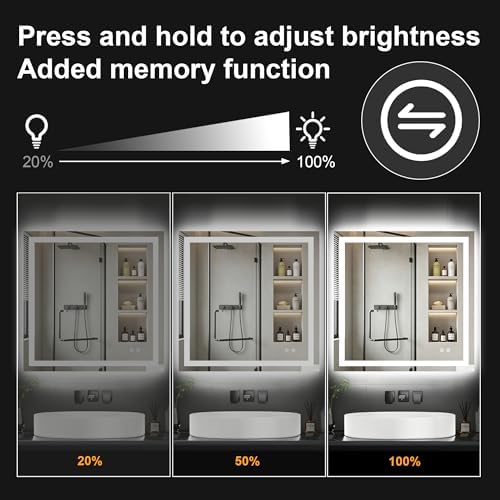 30x30 LED Bathroom Mirror with Lights, Lighted Vanity Mirror - Image 3