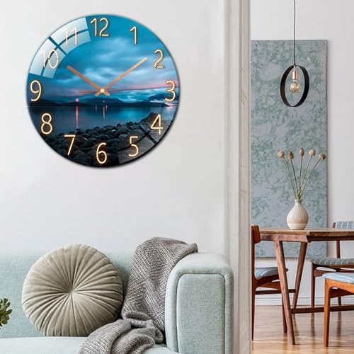 Ergocar Glass Wall Clock Silent Scanning Mechanical Round Glass Wall Clock - Image 2
