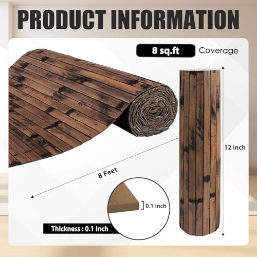FONUNO Bamboo Wall Panel Bamboo Pole Wrap Roll - Image 2
