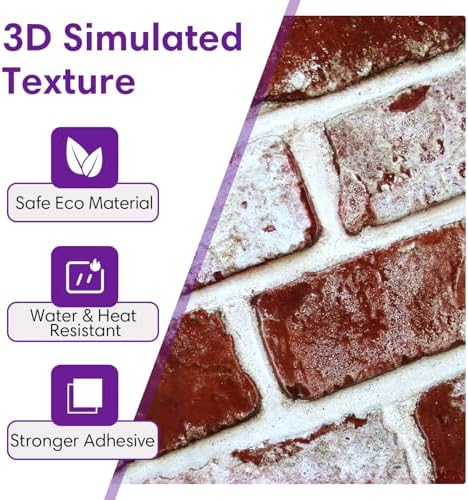 3D Faux Brick Wall Panels Peel and Stick, Designed - Image 2