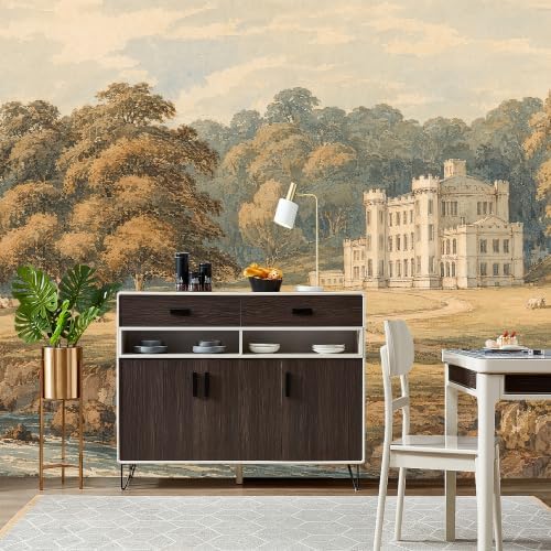 Watercolor Pastoral Landscape Painting self-Adhesive Mural, Peaceful Riverside - Image 4