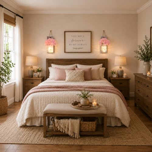 Mason Jar Wall Decor Set of 2, Rustic Brown - Image 3