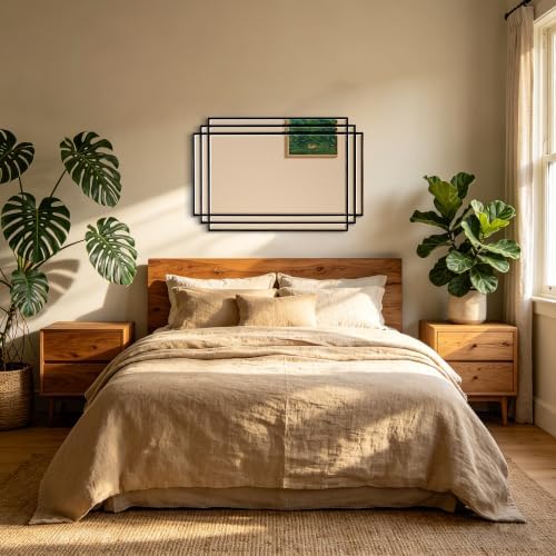 36"x24" Geometric Decorative Beveled Mirror - Image 7