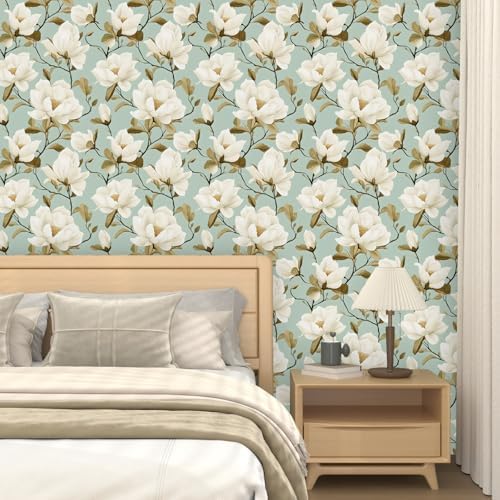 Laatse Vintage Blue Floral Bird Wallpaper Peel and Stick 17.5" × 118" - Image 3