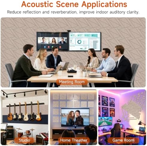 TO-TH Noise Cancelling Wall Panels Self-Adhesive Sound Panel 24 Pack - Image 7