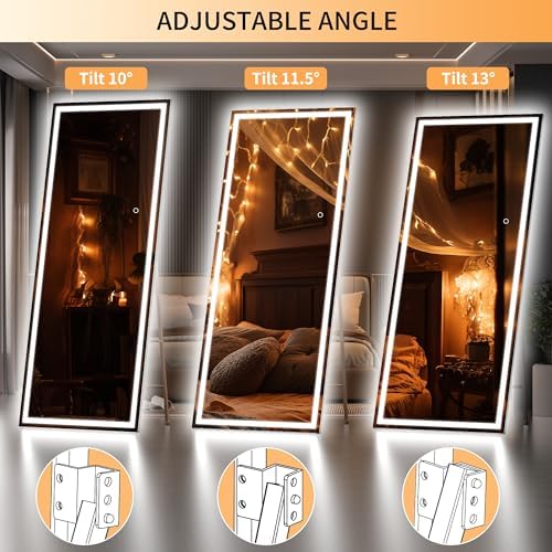 Hasipu Full Length Mirror with Lights, Full Body Dressing Hanging Mounted Mirror - Image 4