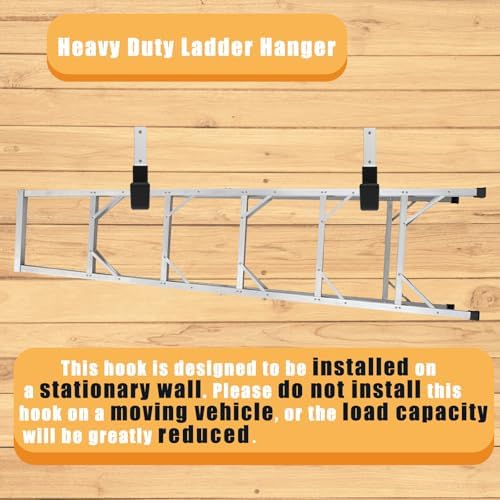 Heavy Duty Garage Utility Hooks, Wall Mount Ladder Hangers, 2S 2M - Image 4