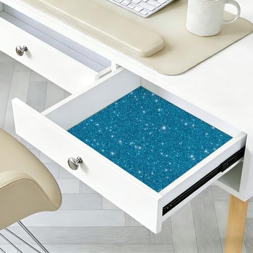 VEELIKE Cerulean Blue Glitter Wallpaper Peel and Stick Contact Paper - Image 5