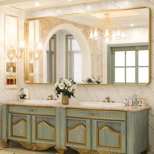 TokeShimi 72x36 Inch Gold Bathroom Vanity Mirror by TokeShimi