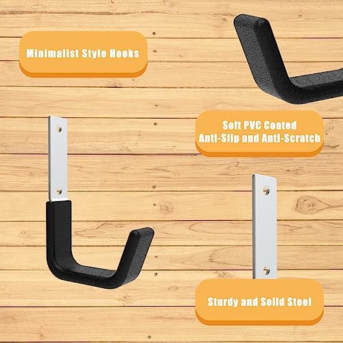 Heavy Duty Garage Utility Hooks, Wall Mount Ladder Hangers, 8 S - Image 3