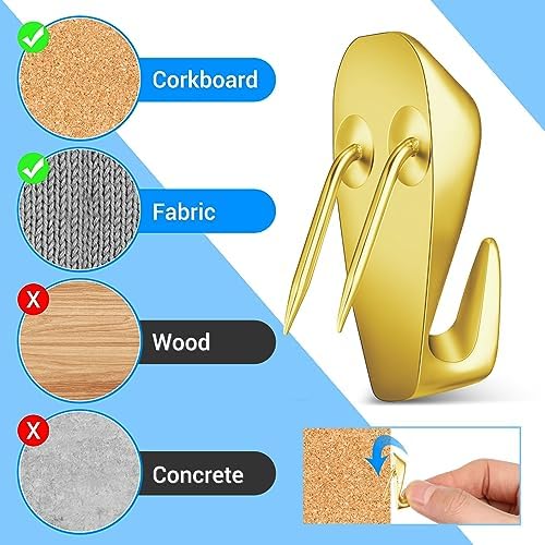 LEIFIDE 10 Pieces Cubicle Hooks Clips, 40 Lbs Picture Hangers - Image 3